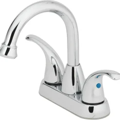 OakBrook Chrome Coastal Two-Handle Bathroom Sink Faucet 4 in.