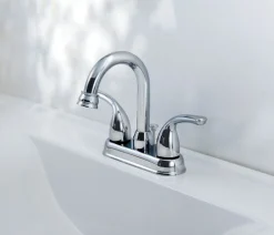 OakBrook Chrome Coastal Two-Handle Bathroom Sink Faucet 4 in.