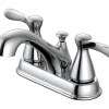 OakBrook Chrome Modern Two-Handle Bathroom Sink Faucet 4 in.