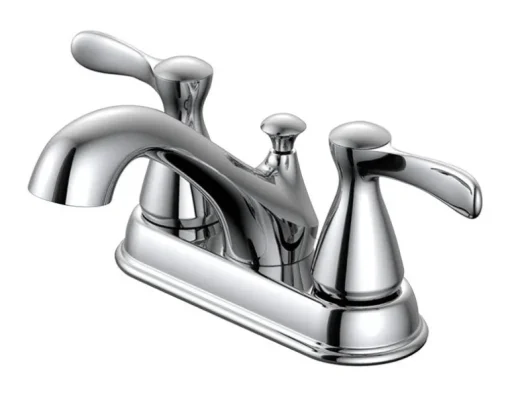OakBrook Chrome Modern Two-Handle Bathroom Sink Faucet 4 in.