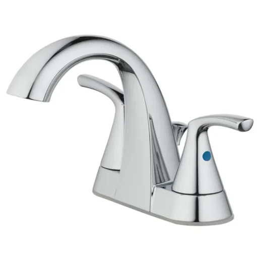 OakBrook Chrome Transitional Two-Handle Bathroom Sink Faucet 4 in.
