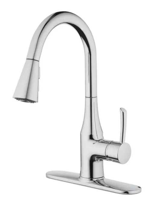 OakBrook One Handle Chrome Pulldown Kitchen Faucet