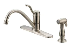 OakBrook Tucana One Handle Brushed Nickel Kitchen Faucet Side Sprayer Included