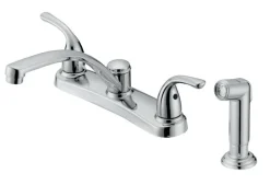 OakBrook Two Handle Chrome Kitchen Faucet Side Sprayer Included