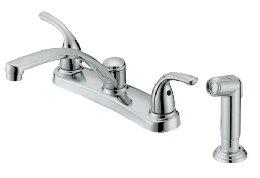 OakBrook Two Handle Chrome Kitchen Faucet Side Sprayer Included