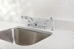 OakBrook Two Handle Chrome Kitchen Faucet Side Sprayer Included