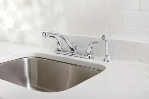OakBrook Two Handle Chrome Kitchen Faucet Side Sprayer Included