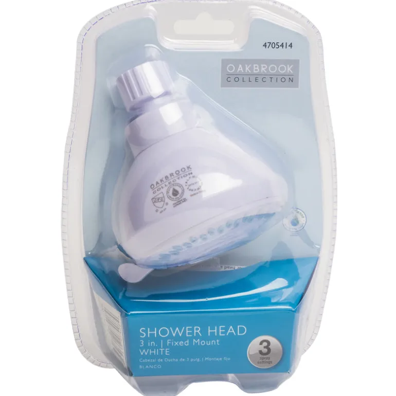 OakBrook White PVC 3 settings Wallmount Showerhead 1.8 gpm