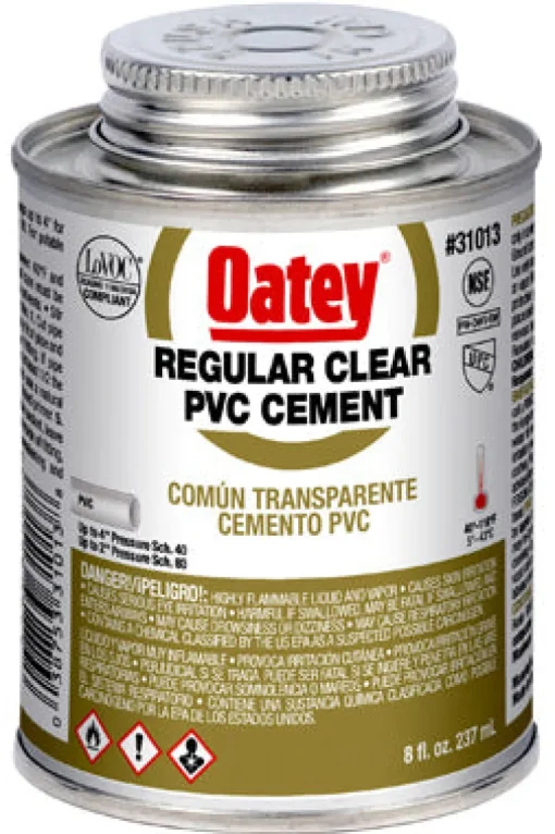 Oatey 31013 8 Oz Clear PVC Regular Cement