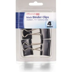Officemate International 31086 5/8" Medium Black Binder Clips
