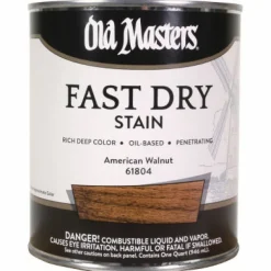 Old Masters Professional Semi-Transparent American Walnut Oil-Based Alkyd Fast Dry Wood Stain 1 qt (Pack of 4)
