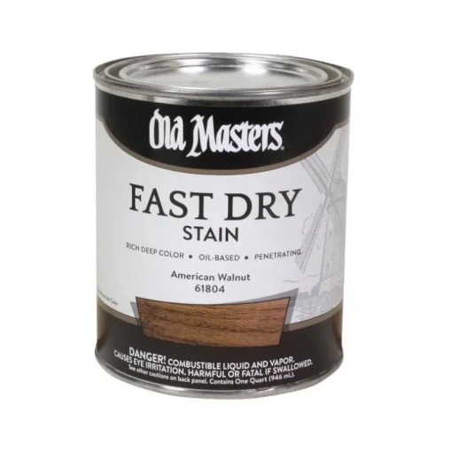Old Masters Professional Semi-Transparent American Walnut Oil-Based Alkyd Fast Dry Wood Stain 1 qt (Pack of 4)