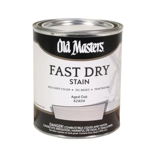 Old Masters Professional Semi-Transparent Aged Oak Oil-Based Alkyd Fast Dry Wood Stain 1 qt (Pack of 4)