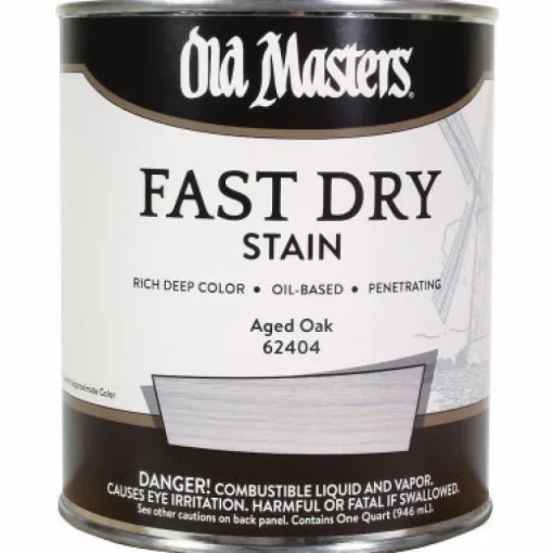 Old Masters Professional Semi-Transparent Aged Oak Oil-Based Alkyd Fast Dry Wood Stain 1 qt (Pack of 4)