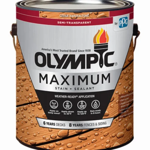Olympic Maximum Semi-Transparent Semi-Gloss Cedar Natural Tone Deep Base Acrylic/Alkyd/Urethane Blend (Pack of 4)