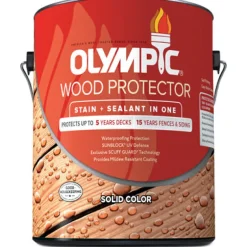 Olympic Solid Tintable Semi-Gloss White Base 1 Base 1 Acrylic Latex Deck, Fence and Siding Stain (Pack of 4)