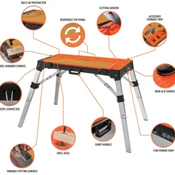 OmniTable 37.5 in. L X 18.2 in. W X 4.2 in. H 4-in-1 Workbench 500 lb. cap.