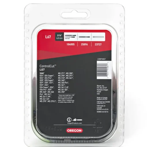 Oregon ControlCut L67 16 in. Chainsaw Chain 67 links