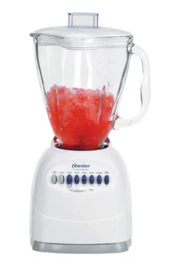 Oster Duralast White Stainless Steel 450W 12-Speed 5-Cups Blender with Glass Jar