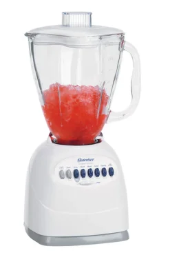 Oster Duralast White Stainless Steel 450W 12-Speed 5-Cups Blender with Glass Jar
