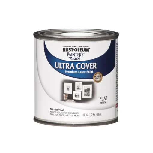 Painters Touch 1990-730 1/2 Pint Flat White Painters Touch™ Multi-Purpose Paint (Pack Of 6)