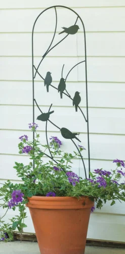 Panacea 40 in. H Black Steel Trellis