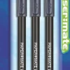 Paper Mate 3160458pp Black Medium Tip Erasermate Stick Ballpoint Pen 3 Count (Pack of 6)