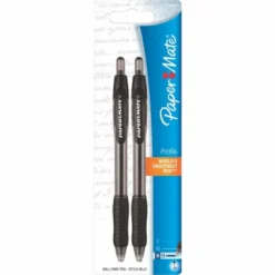 Papermate Profile Black Retractable Ball Point Pen 2 pk