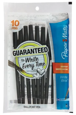Papermate Write Bros Black Ball Point Pen 10 pk