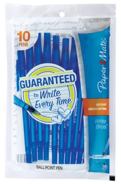 Papermate Write Bros Blue Ball Point Pen 10 pk