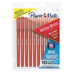 Papermate Write Bros Red Ball Point Pen 10 pk