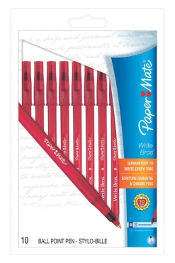 Papermate Write Bros Red Ball Point Pen 10 pk (Pack of 12)