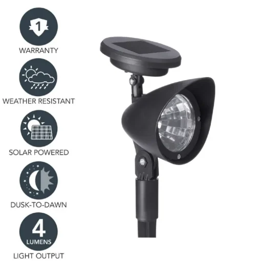 PATHWY LGT SLR BLK 7.5"H