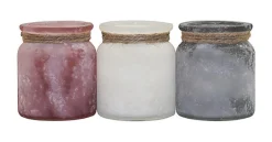 Patio Essentials 22734 Glass Citronella Candle Sea Salt Finish & Rope Accent (Pack of 9)