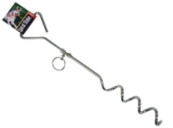 PDQ Boss Pet Silver Steel Dog Tie Out Stake Large