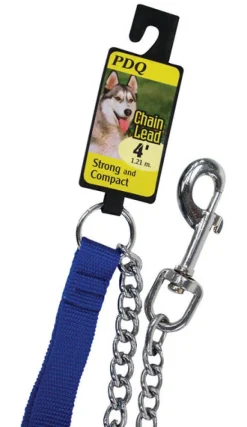 PDQ Silver Chain Lead Steel Dog Leash Small/Medium