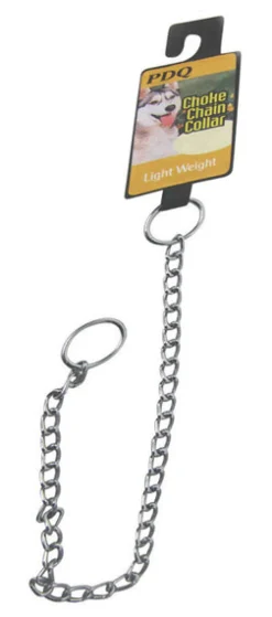 PDQ Silver Lightweight Steel Dog Choke Chain Collar Small/Medium