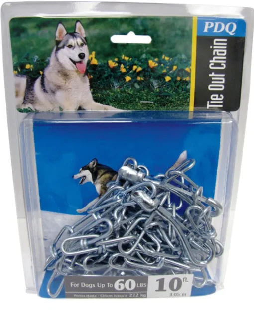 PDQ Silver Steel Dog Tie Out Chain Large