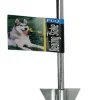 PDQ Silver Tie-Out Stake Metal Dog Tie Out Stake Large