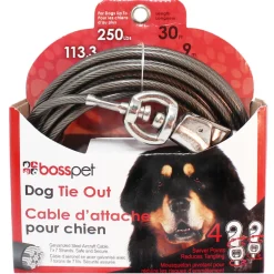 PDQ Silver Tie-Out Vinyl Coated Cable Dog Tie Out X-Large