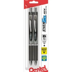 Pentel BL80BP2A 1.0mm Black EnerGelÂ® RTX Retractable Liquid Gel Pen 2 Pack