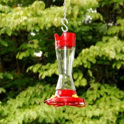 Perky-Pet Hummingbird 16 oz Glass/Plastic Pinch Waist Nectar Bird Feeder 4 ports