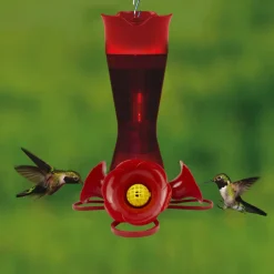 Perky-Pet Hummingbird 8 oz Plastic Pinch Waist Nectar Bird Feeder 4 ports