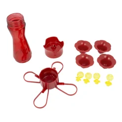 Perky-Pet Hummingbird 8 oz Plastic Pinch Waist Nectar Bird Feeder 4 ports