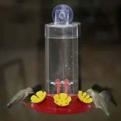 Perky-Pet Hummingbird 8 oz Plastic Window-Mount Nectar Bird Feeder 3 ports