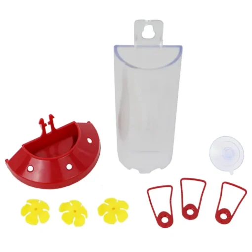 Perky-Pet Hummingbird 8 oz Plastic Window-Mount Nectar Bird Feeder 3 ports