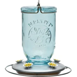 Perky-Pet Hummingbird 32 oz Glass/Metal Mason Jar Nectar Bird Feeder 5 ports