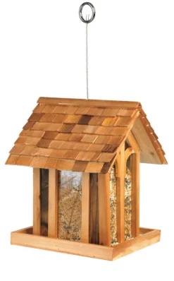 Perky-Pet Wild Bird 3.5 lb Wood Mountain Chapel Bird Feeder 1 ports