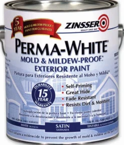 Perma-White Satin Mold & Mildew-Proof Exterior Paint, 1-Qt.