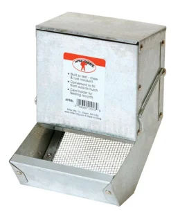 Pet Lodge Galvanized Steel Silver Rust Resistant Rabbit Feeder 7 H x 5 W x 5 D in.